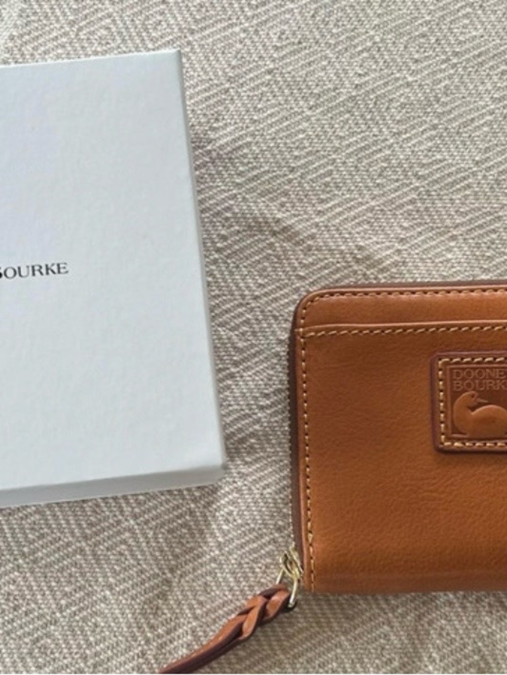 Dooney & Bourke Small Zip Around Wallet Natural Florentine